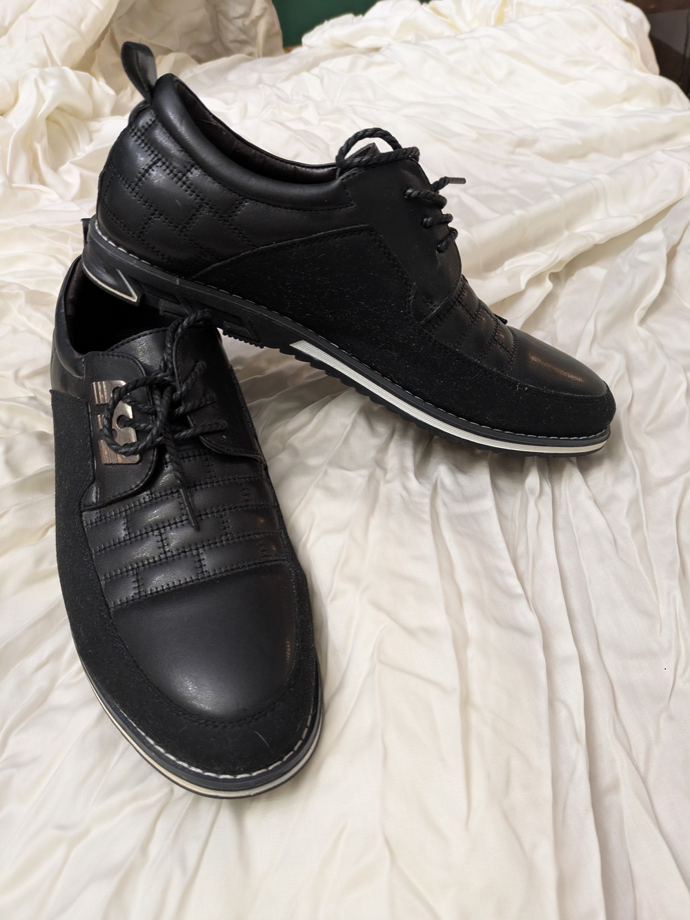Size 12 Black Men's Sneaker Dress Lace-Up Loafers